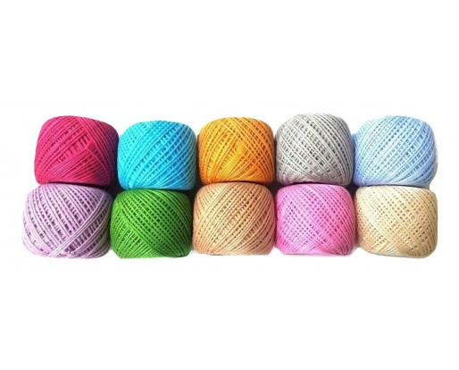 SET LOT of 10 FLUORESCENT 6 Ply Strand Cotton Thread Yarn Cross Stitch Embroidery